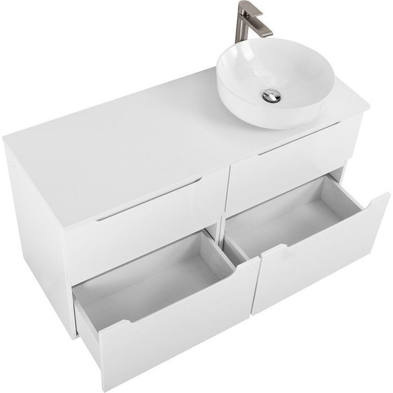 Тумба подвесная со столешницей BelBagno Etna 120 см ETNA-H60-600-2C-SO-BL-P+EK-120-AS-BO-R, Цвет фасада: Bianco Lucido - фото 4