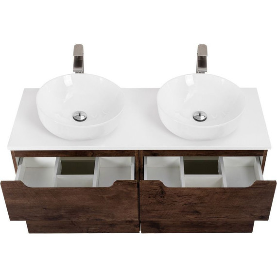 Тумба подвесная со столешницей BelBagno Etna 120 см ETNA-H60-600-2C-SO-RW-P+EK-120-2-BO, Цвет фасада: Rovere Moro - фото 8