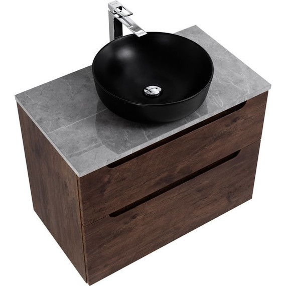 Тумба подвесная со столешницей BelBagno Etna 80 см ETNA-H60-800-2C-SO-RW-P+KEP-80-MGL, Цвет фасада: Rovere Moro - фото 3