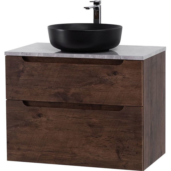 Тумба подвесная со столешницей BelBagno Etna 80 см ETNA-H60-800-2C-SO-RW-P+KEP-80-MGL, Цвет фасада: Rovere Moro - фото 2