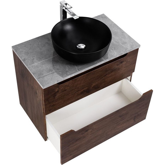 Тумба подвесная со столешницей BelBagno Etna 80 см ETNA-H60-800-2C-SO-RW-P+KEP-80-MGL, Цвет фасада: Rovere Moro - фото 4