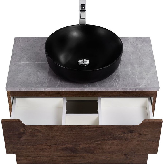 Тумба подвесная со столешницей BelBagno Etna 80 см ETNA-H60-800-2C-SO-RW-P+KEP-80-MGL, Цвет фасада: Rovere Moro - фото 5