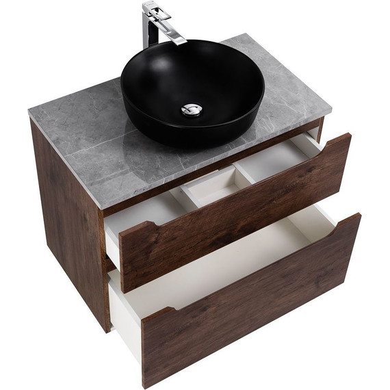 Тумба подвесная со столешницей BelBagno Etna 80 см ETNA-H60-800-2C-SO-RW-P+KEP-80-MGL, Цвет фасада: Rovere Moro - фото 6