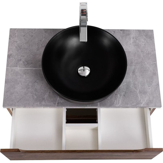 Тумба подвесная со столешницей BelBagno Etna 80 см ETNA-H60-800-2C-SO-RW-P+KEP-80-MGL, Цвет фасада: Rovere Moro - фото 8