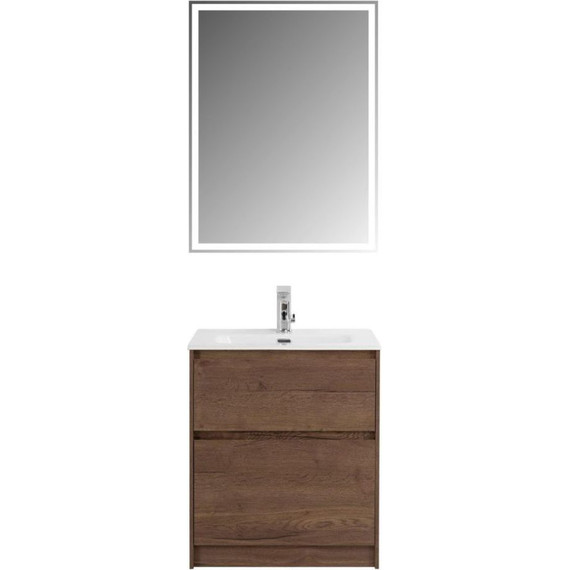 Тумба напольная с раковиной BelBagno KRAFT39-600/390-2C-PIA-RT 60 см, Rovere Tabacco - фото 4
