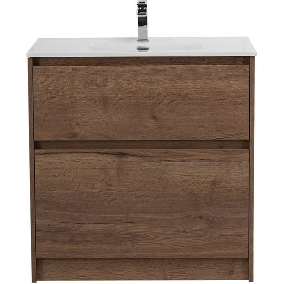 Тумба напольная с раковиной BelBagno KRAFT39-800/390-2C-PIA-RT 80 см, Rovere Tabacco - фото 