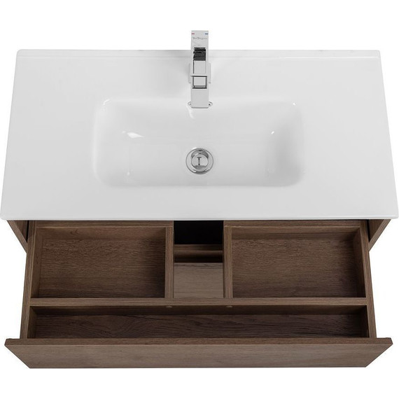 Тумба напольная с раковиной BelBagno KRAFT39-800/390-2C-PIA-RT 80 см, Rovere Tabacco - фото 5