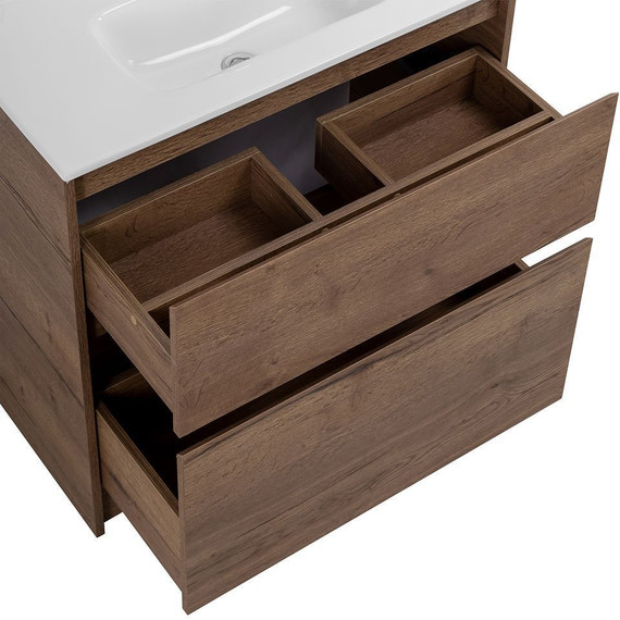 Тумба напольная с раковиной BelBagno KRAFT39-800/390-2C-PIA-RT 80 см, Rovere Tabacco - фото 6