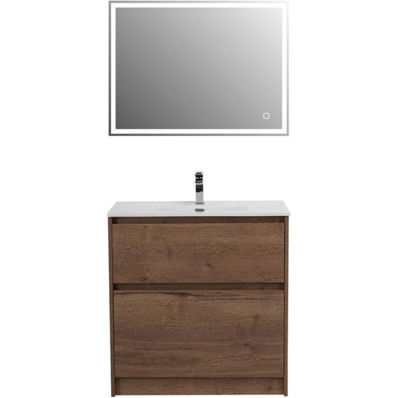 Тумба напольная с раковиной BelBagno KRAFT39-800/390-2C-PIA-RT 80 см, Rovere Tabacco - фото 8