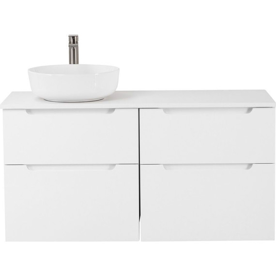 Тумба подвесная со столешницей BelBagno Etna 120 см ETNA-H60-600-2C-SO-BL-P+EK-120-AS-BL-L, Цвет фасада: Bianco Lucido - фото 