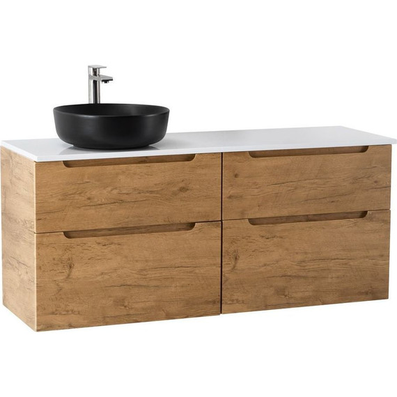 Тумба подвесная со столешницей BelBagno Etna 120 см ETNA-H60-600-2C-SO-RN-P+EK-120-AS-BL-L, Цвет фасада: Rovere Nature - фото 3