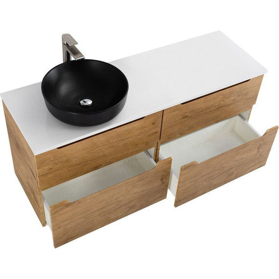 Тумба подвесная со столешницей BelBagno Etna 120 см ETNA-H60-600-2C-SO-RN-P+EK-120-AS-BL-L, Цвет фасада: Rovere Nature - фото 4