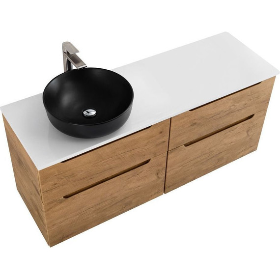 Тумба подвесная со столешницей BelBagno Etna 120 см ETNA-H60-600-2C-SO-RN-P+EK-120-AS-BL-L, Цвет фасада: Rovere Nature - фото 6