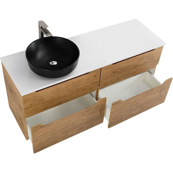 Тумба подвесная со столешницей BelBagno Etna 120 см ETNA-H60-600-2C-SO-RN-P+EK-120-AS-BO-L, Цвет фасада: Rovere Nature - фото 5