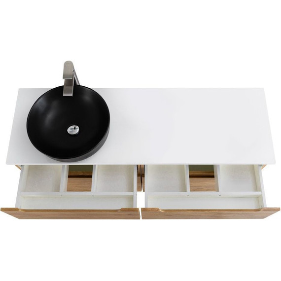 Тумба подвесная со столешницей BelBagno Etna 120 см ETNA-H60-600-2C-SO-RN-P+EK-120-AS-BO-L, Цвет фасада: Rovere Nature - фото 6