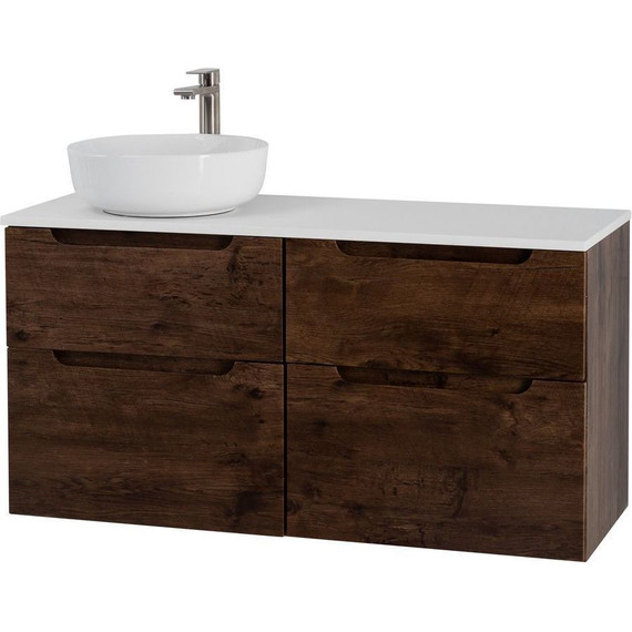 Тумба подвесная со столешницей BelBagno Etna 120 см ETNA-H60-600-2C-SO-RW-P+EK-120-AS-BL-L, Цвет фасада: Rovere Moro - фото 4