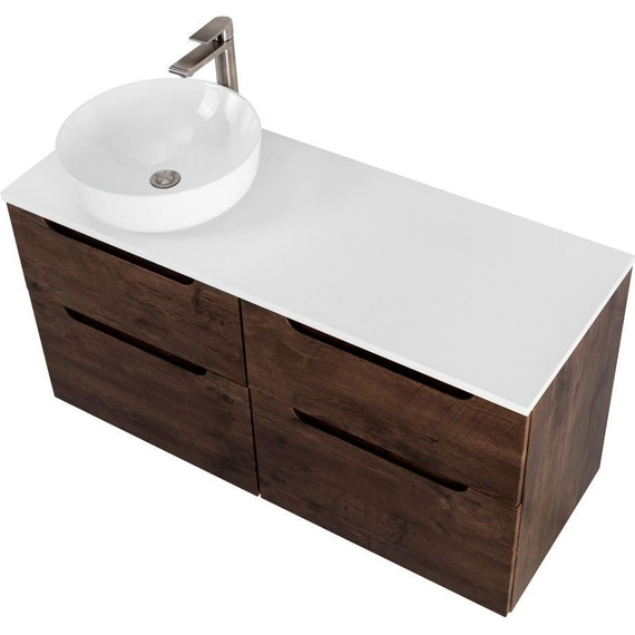 Тумба подвесная со столешницей BelBagno Etna 120 см ETNA-H60-600-2C-SO-RW-P+EK-120-AS-BL-L, Цвет фасада: Rovere Moro - фото 9