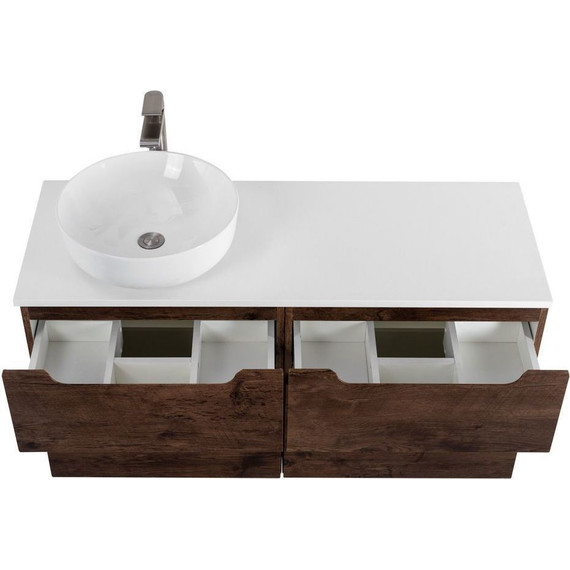 Тумба подвесная со столешницей BelBagno Etna 120 см ETNA-H60-600-2C-SO-RW-P+EK-120-AS-BL-L, Цвет фасада: Rovere Moro - фото 10