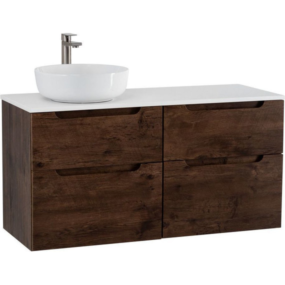 Тумба подвесная со столешницей BelBagno Etna 120 см ETNA-H60-600-2C-SO-RW-P+EK-120-AS-BL-L, Цвет фасада: Rovere Moro - фото 3