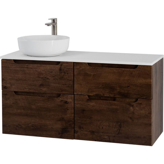 Тумба подвесная со столешницей BelBagno Etna 120 см ETNA-H60-600-2C-SO-RW-P+EK-120-AS-BO-L, Цвет фасада: Rovere Moro - фото 4