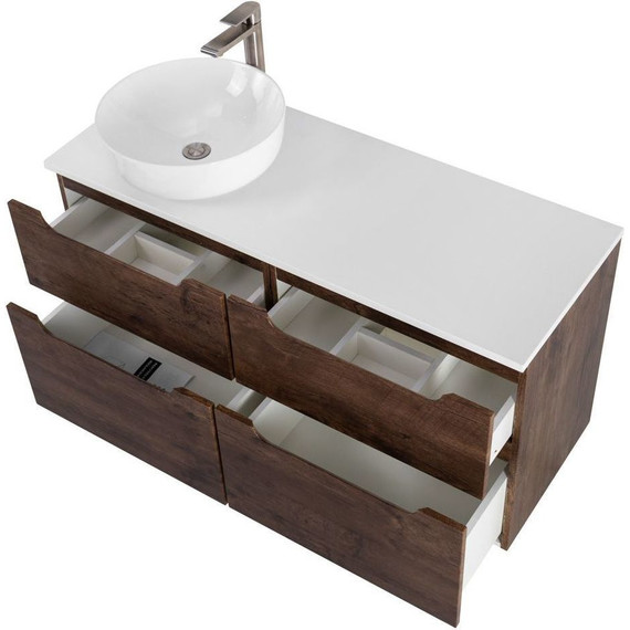 Тумба подвесная со столешницей BelBagno Etna 120 см ETNA-H60-600-2C-SO-RW-P+EK-120-AS-BO-L, Цвет фасада: Rovere Moro - фото 6