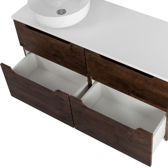 Тумба подвесная со столешницей BelBagno Etna 120 см ETNA-H60-600-2C-SO-RW-P+EK-120-AS-BO-L, Цвет фасада: Rovere Moro - фото 9