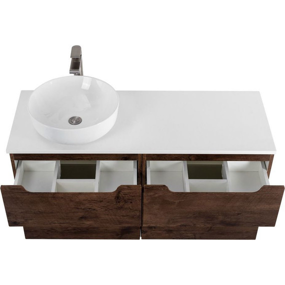 Тумба подвесная со столешницей BelBagno Etna 120 см ETNA-H60-600-2C-SO-RW-P+EK-120-AS-BO-L, Цвет фасада: Rovere Moro - фото 5