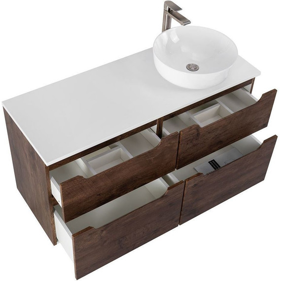 Тумба подвесная со столешницей BelBagno Etna 120 см ETNA-H60-600-2C-SO-RW-P+EK-120-AS-BO-R, Цвет фасада: Rovere Moro - фото 6