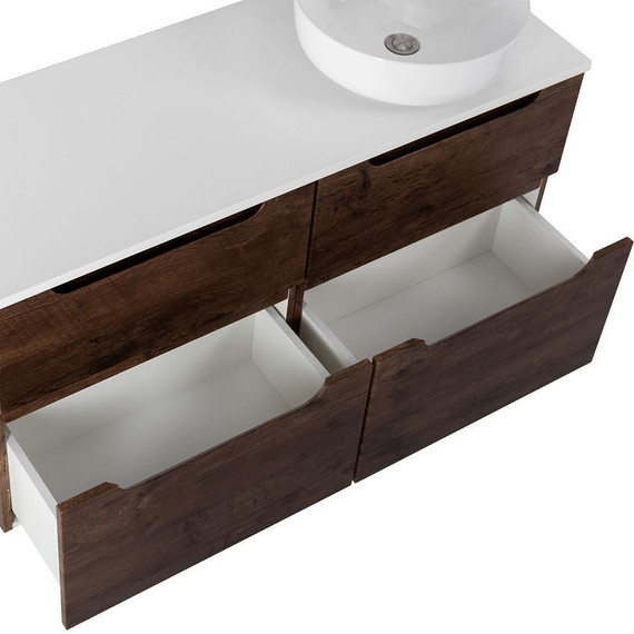 Тумба подвесная со столешницей BelBagno Etna 120 см ETNA-H60-600-2C-SO-RW-P+EK-120-AS-BO-R, Цвет фасада: Rovere Moro - фото 9