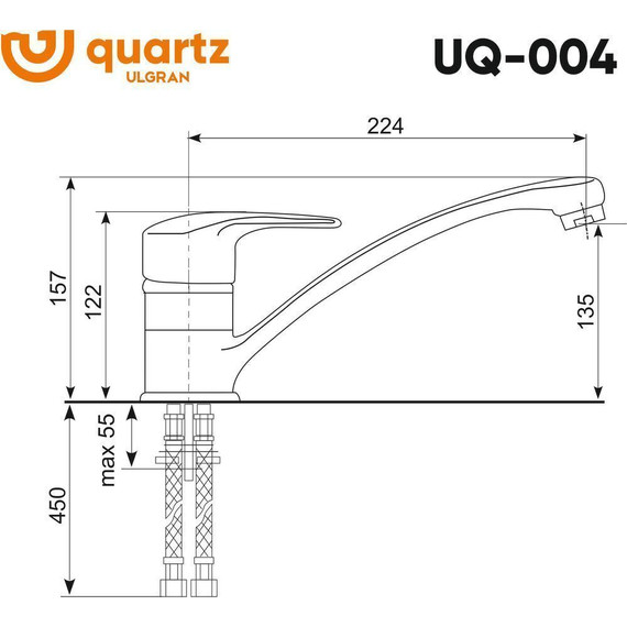 Смеситель для кухни Ulgran UQ-004-03, десерт - фото 2