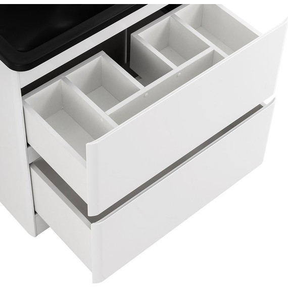 Тумба напольная с раковиной BelBagno ALBANO-1000-2C-PIA-BL 100 см, Bianco Lucido (раковина BB1000/455-LV-ART-ALR-NERO), Цвет фасада: Bianco Lucido Nero - фото 8