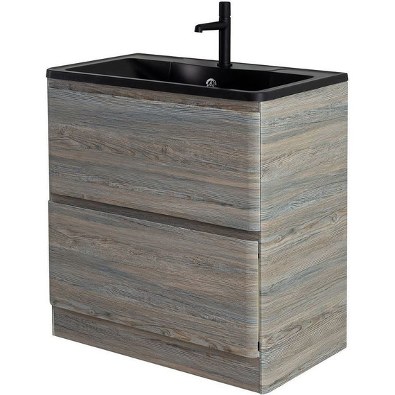Тумба напольная с раковиной BelBagno ALBANO-1000-2C-PIA-PS 100 см, Pino Scania (раковина BB1000/455-LV-ART-ALR-NERO), Цвет фасада: Pino Scania Nero - фото 3
