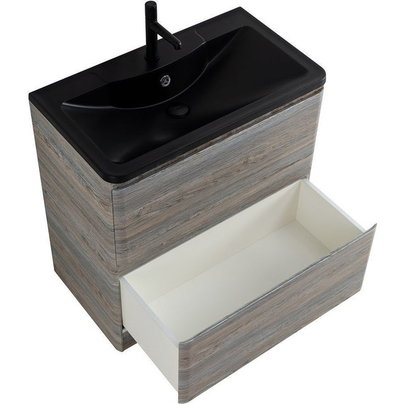 Тумба напольная с раковиной BelBagno ALBANO-1000-2C-PIA-PS 100 см, Pino Scania (раковина BB1000/455-LV-ART-ALR-NERO), Цвет фасада: Pino Scania Nero - фото 4