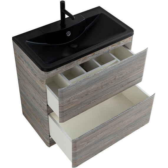 Тумба напольная с раковиной BelBagno ALBANO-1000-2C-PIA-PS 100 см, Pino Scania (раковина BB1000/455-LV-ART-ALR-NERO), Цвет фасада: Pino Scania Nero - фото 6