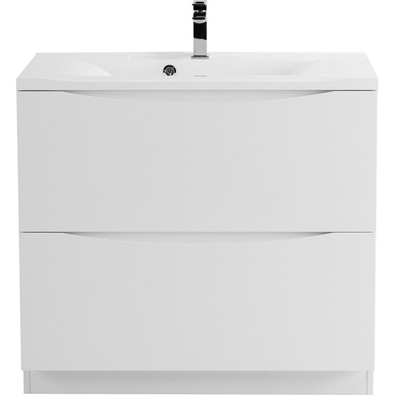 Тумба напольная с раковиной BelBagno MARINO-800-2C-PIA-BL-P 80 см, Bianco Lucido (раковина BB800/450-LV-MR-PR) - фото 