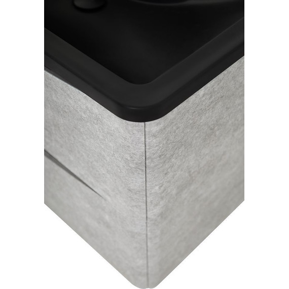 Тумба подвесная с раковиной BelBagno ACQUA-1000-2C-SO-CVG 100 см, Cemento Verona Grigio (раковина BB1000/455-LV-ART-ALR-NERO), Цвет фасада: Cemento Verona Grigio Nero - фото 8