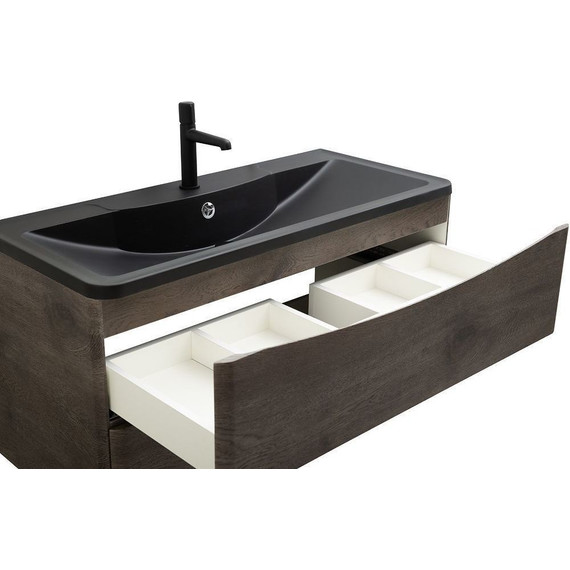 Тумба подвесная с раковиной BelBagno ACQUA-1000-2C-SO-RNG 100 см, Rovere Nature Grigio (раковина BB1000/455-LV-ART-ALR-NERO), Цвет фасада: Rovere Nature Grigio Nero - фото, картинка 6 Тумба подвесная с раковиной BelBagno ACQUA-1000-2C-SO-RNG 100 см, Rovere Nature Grigio (раковина BB1000/455-LV-ART-ALR-NERO), Цвет фасада: Rovere Nature Grigio Nero - фото 6