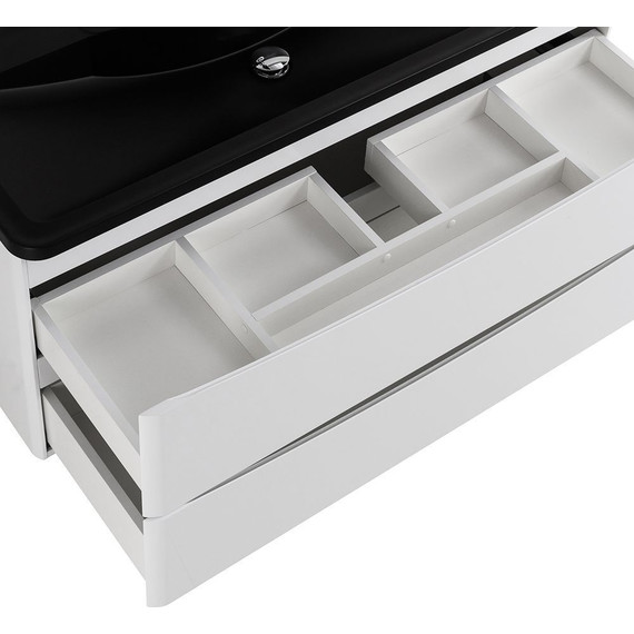 Тумба подвесная с раковиной BelBagno ACQUA-1200-2C-SO-BL 120 см, Bianco Lucido (раковина BB1200/455-LV-ART-ALR-NERO), Цвет фасада: Bianco Lucido Nero - фото 9