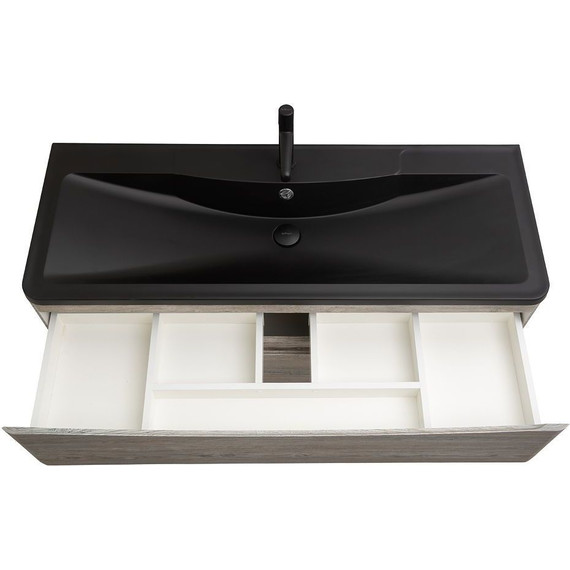 Тумба подвесная с раковиной BelBagno ACQUA-1200-2C-SO-PS 120 см, Pino Scania (раковина BB1200/455-LV-ART-ALR-NERO), Цвет фасада: Pino Scania Nero - фото 5