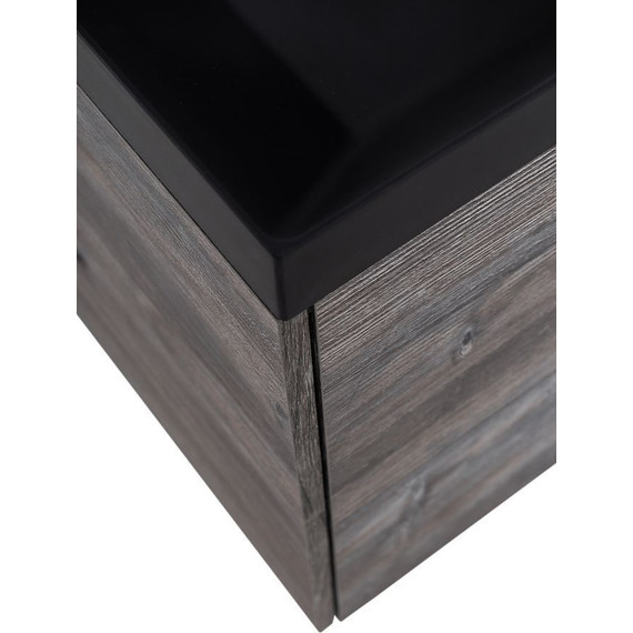 Тумба подвесная с раковиной BelBagno AURORA-800-2C-SO-PP 80 см, Pino Pasadena (раковина BB800/450-LV-ART-AST-NERO), Цвет фасада: Pino Pasadena Nero - фото 9