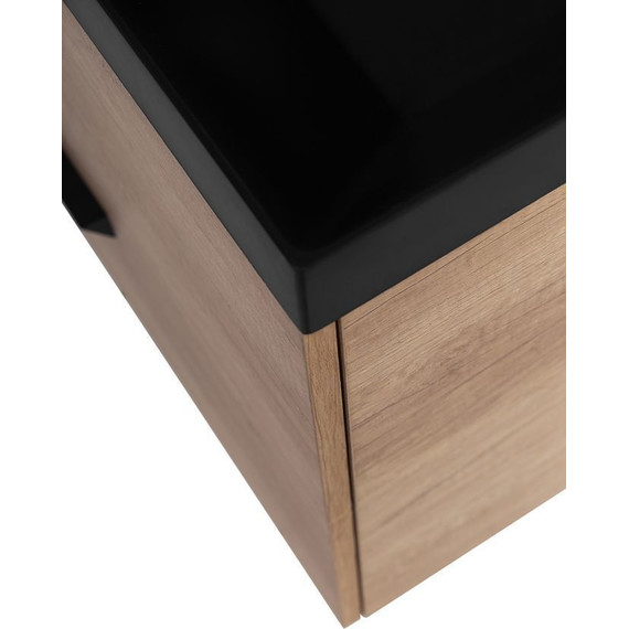 Тумба подвесная с раковиной BelBagno AURORA-800-2C-SO-RNN 80 см, Rovere Nebrasca Nature (раковина BB800/450-LV-ART-AST-NERO), Цвет фасада: Rovere Nebrasca Nature Nero - фото 9