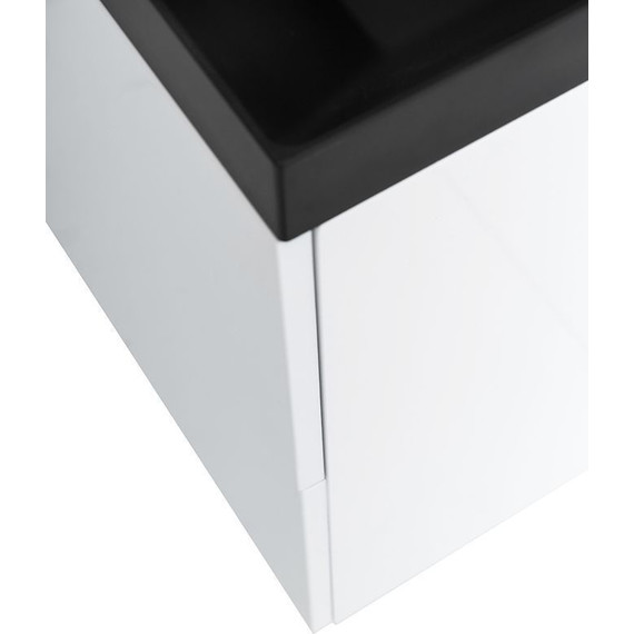 Тумба подвесная с раковиной BelBagno AURORA-900-2C-SO-BL 90 см, Bianco Lucido (раковина BB900/450-LV-ART-AST-NERO), Цвет фасада: Bianco Lucido Nero - фото 9