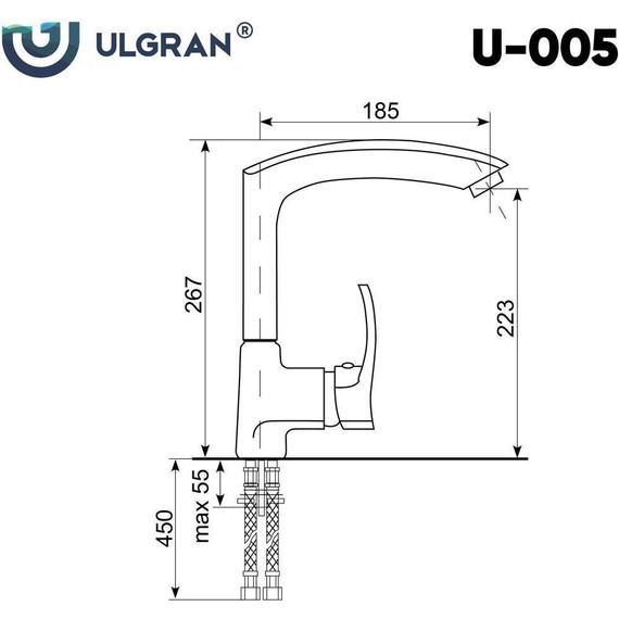 Смеситель для кухни Ulgran U-005-341, ультра белый - фото 2