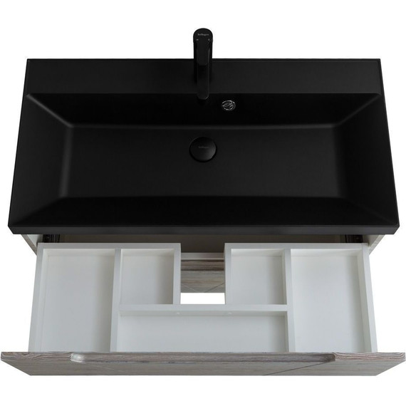 Тумба подвесная с раковиной BelBagno VITTORIA-800-2C-SO-PINO-P 80 см, Pino (раковина BB800/450-LV-ART-AST-NERO) - фото 9