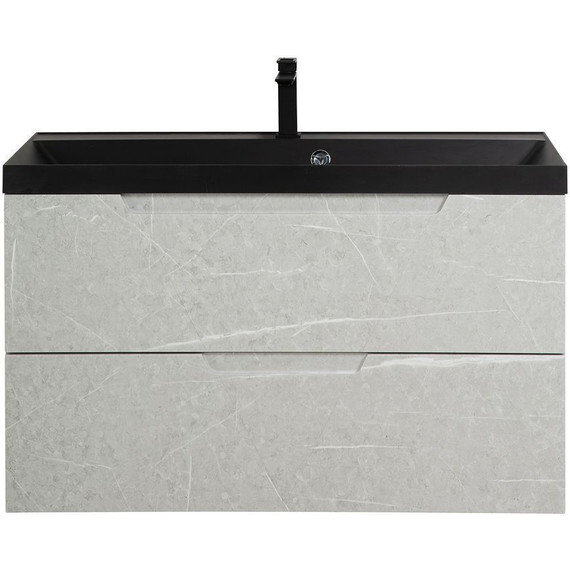 Тумба подвесная с раковиной BelBagno VITTORIA-800-2C-SO-TB-P 80 см, Toros Bianco (раковина BB800/450-LV-ART-AST-NERO) - фото 