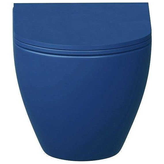 Унитаз подвесной безободковый Grossman Color GR-4455BLMS с крышкой микролифт, синий матовый, Цвет производителя: синий - фото 3