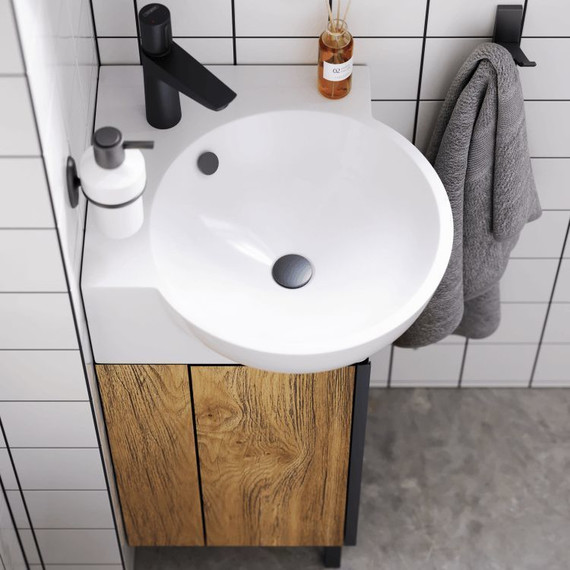 Тумба напольная с раковиной Aqwella Porto 45 см POR0104DB, дуб балтийский, Цвет фасада: тёмное дерево - фото, картинка 5 Тумба напольная с раковиной Aqwella Porto 45 см POR0104DB, дуб балтийский, Цвет фасада: тёмное дерево - фото 5