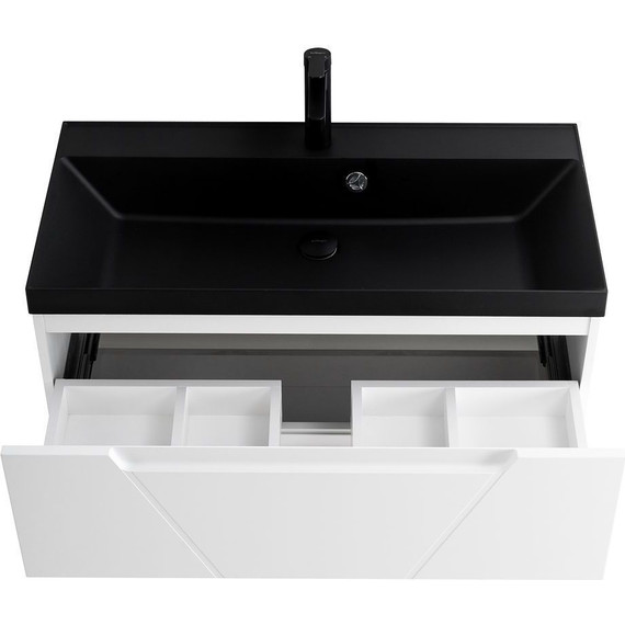 Тумба подвесная с раковиной BelBagno VITTORIA-1000-2C-SO-BO-P 100 см, Bianco Opaco (раковина BB1000/450-LV-ART-AST-NERO) - фото 9