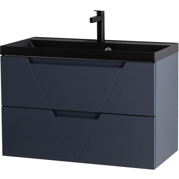 Тумба подвесная с раковиной BelBagno VITTORIA-1000-2C-SO-GO-P 100 см, Grigio Opaco (раковина BB1000/450-LV-ART-AST-NERO) - фото 3