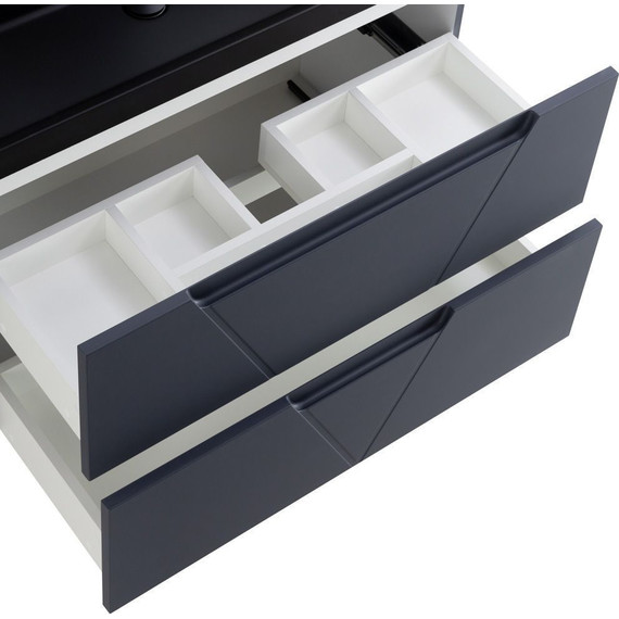 Тумба подвесная с раковиной BelBagno VITTORIA-1000-2C-SO-GO-P 100 см, Grigio Opaco (раковина BB1000/450-LV-ART-AST-NERO) - фото 7